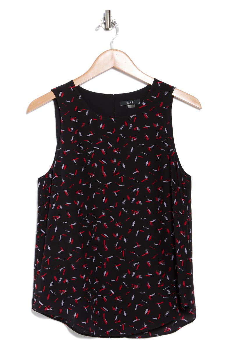 Tart Louise Silk Tank, Alternate, color, Chalk Marks