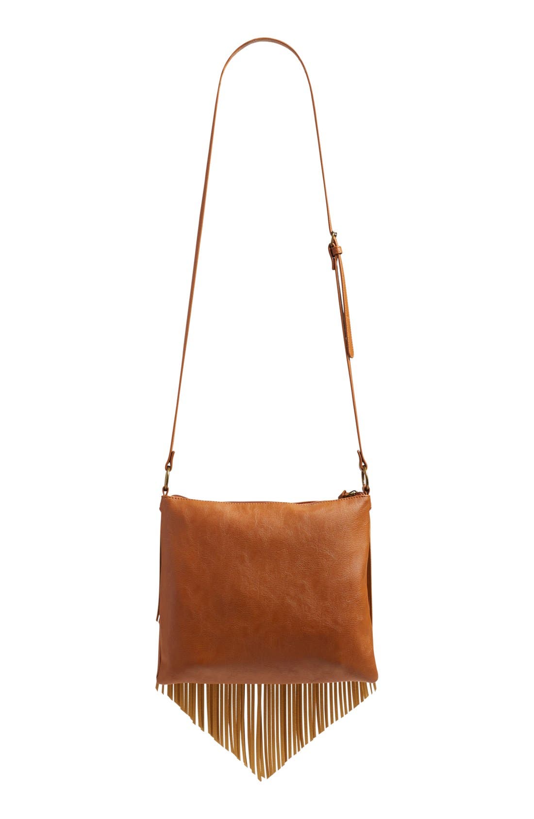 Layered Fringe Crossbody Bag, Alternate, color, BROWN COGNAC
