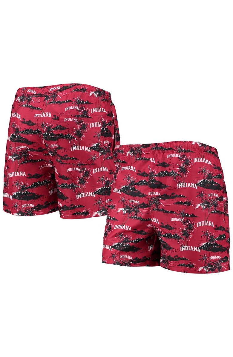 FOCO Men's FOCO Crimson Indiana Hoosiers Island Palm Swim Trunks, Main, color, 