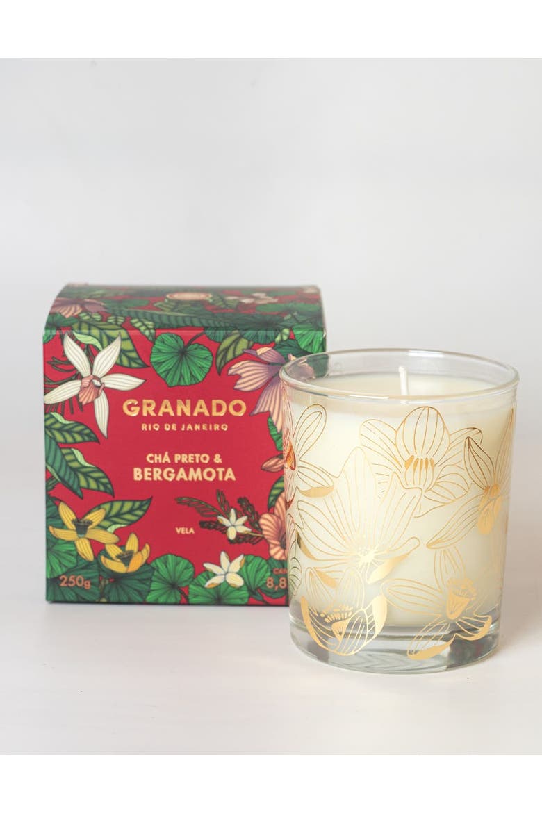Chá Preto e Bergamota Scented Candle, Alternate, color, Clear