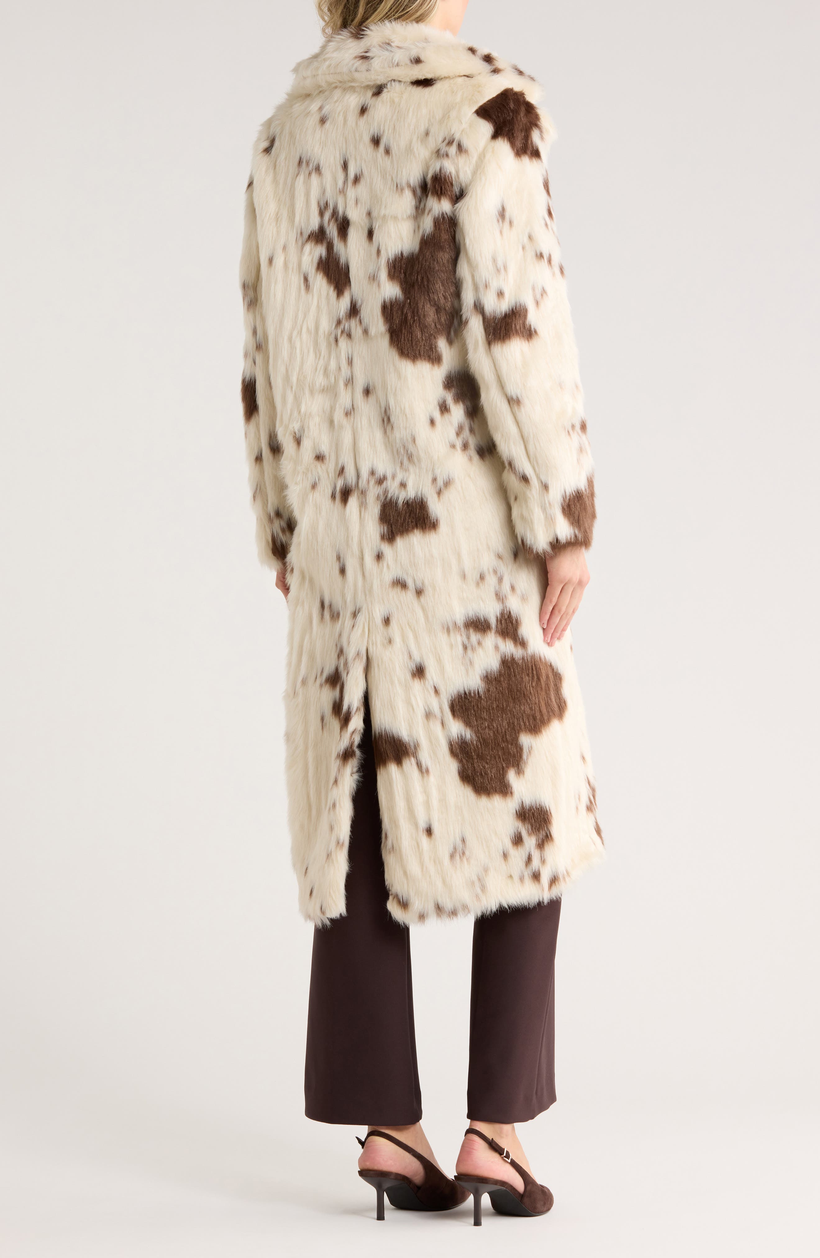 Print Faux Fur Coat - image 2