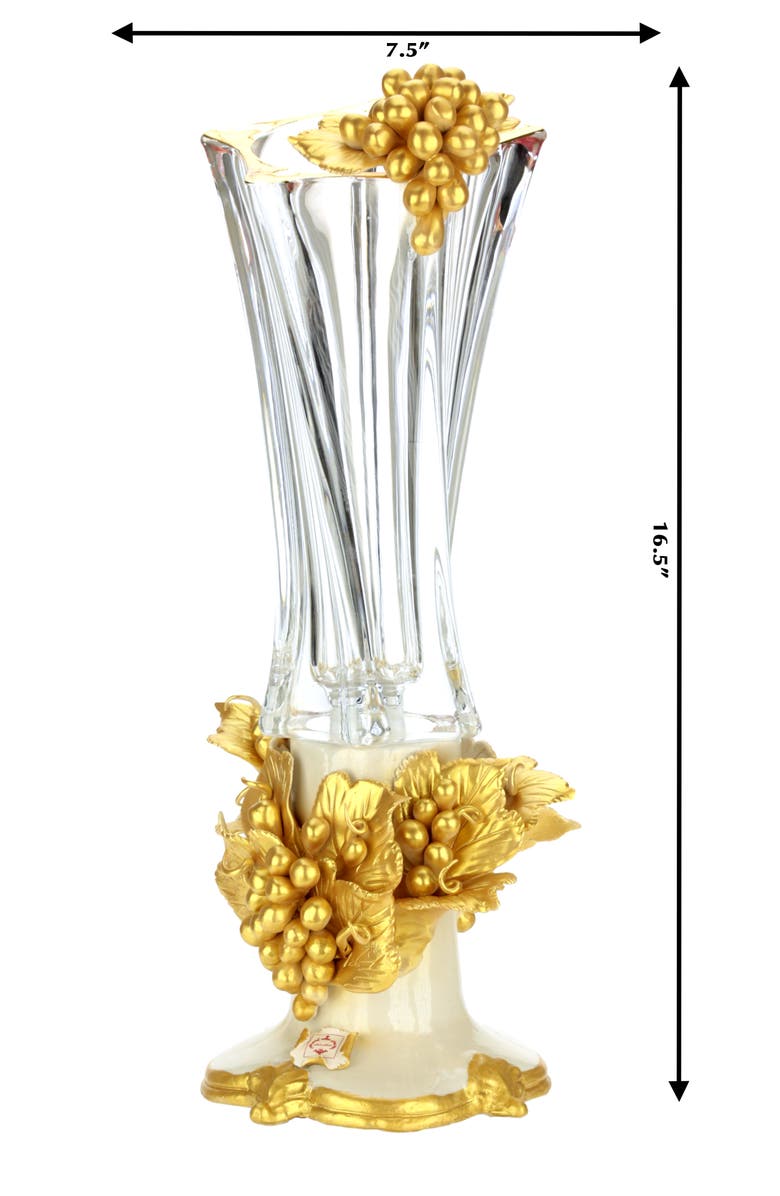 Mark Roberts Gilded Stately Vase, Alternate, color, White