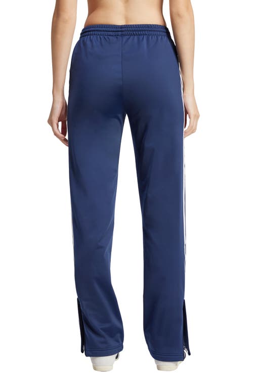 Adidas Originals Recycled Polyester Satin Wide Leg Track Pants In Night Indigo
