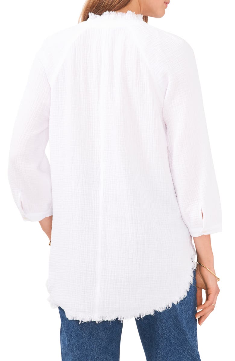 Vince Camuto Gauzy Fray Hem Tunic Top, Alternate, color,