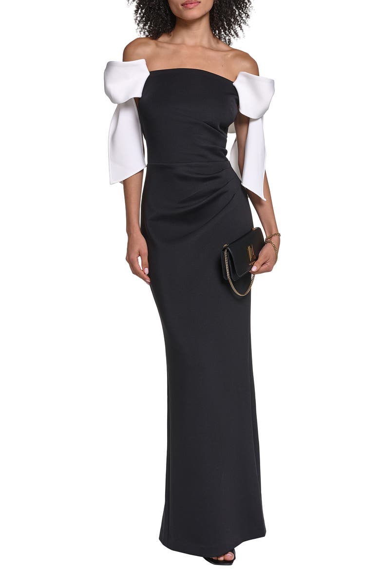 Strapless Gown, Alternate, color, BLACK SOFT WHITE