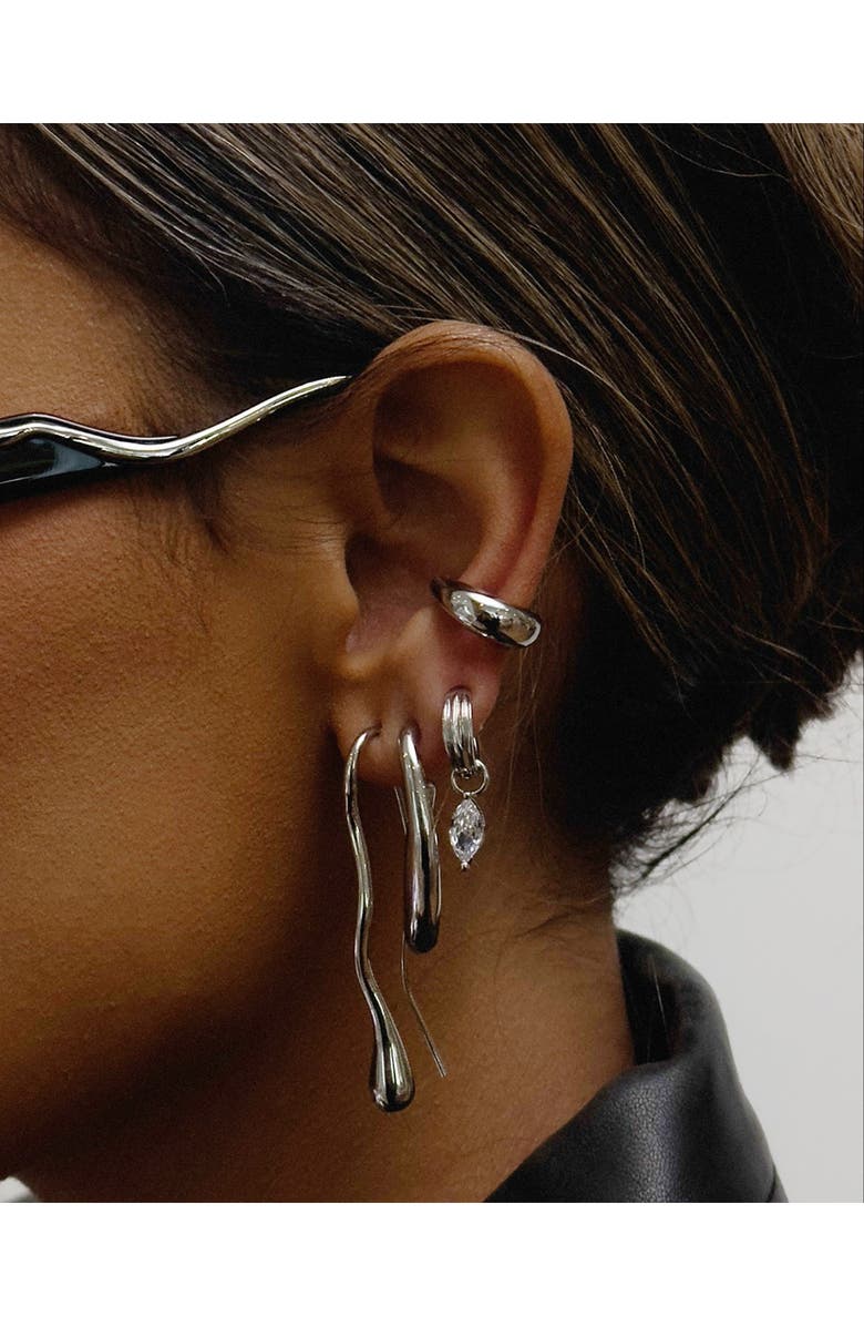 Luv AJ x Dezi The Perfect Pear Huggie Earrings, Alternate, color, 