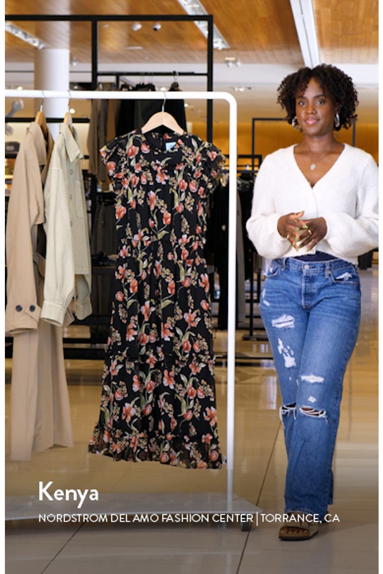 Floral Flutter Sleeve Midi Dress video