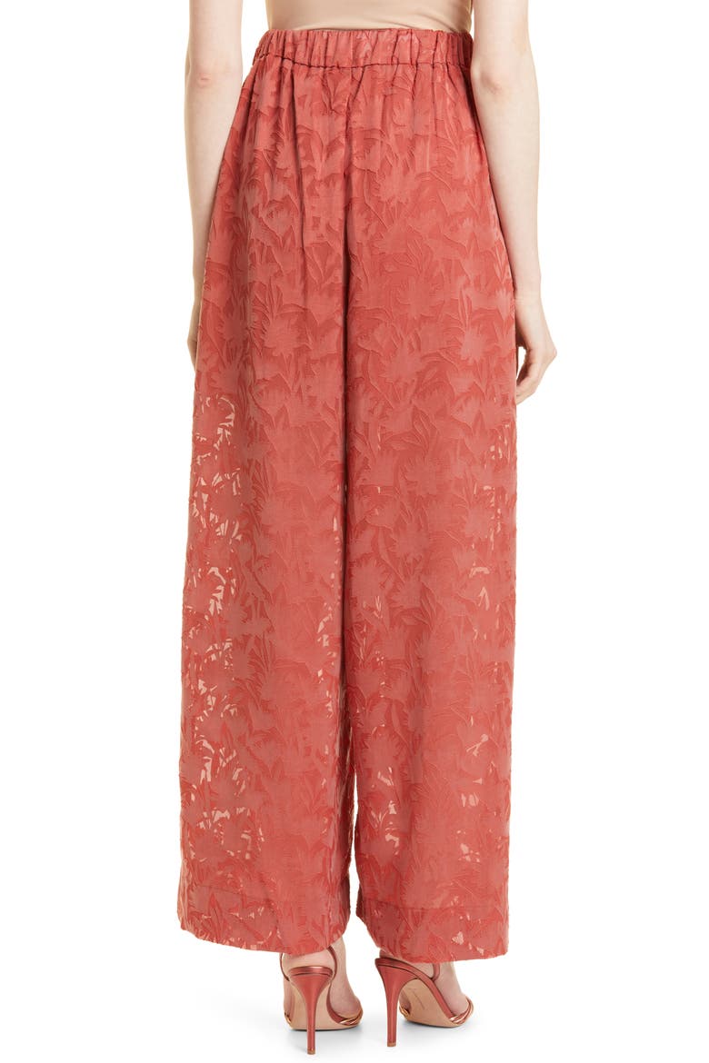 Melanne Cotton Blend Palazzo Pants, Alternate, color, BROWN