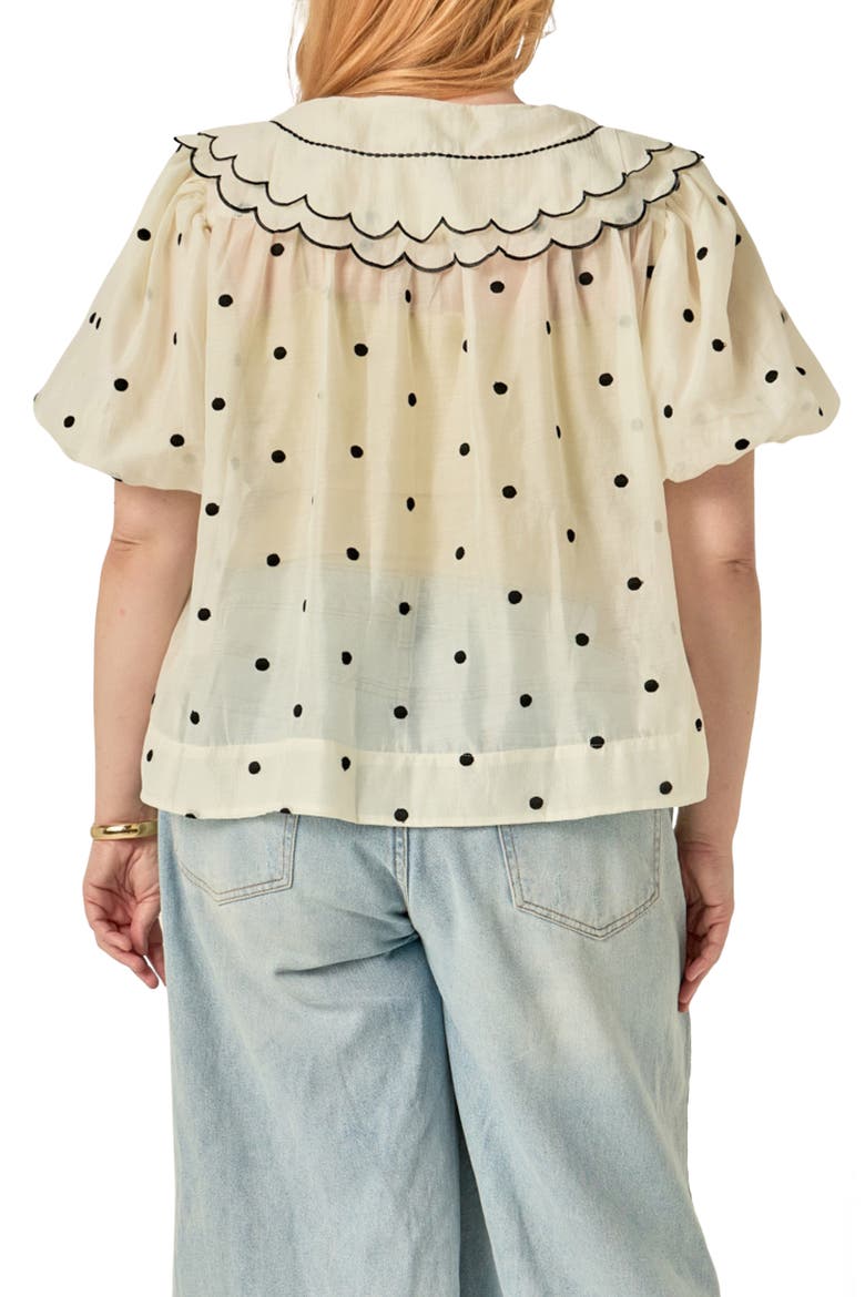 Scallop Collar Top, Alternate, color, CREAM