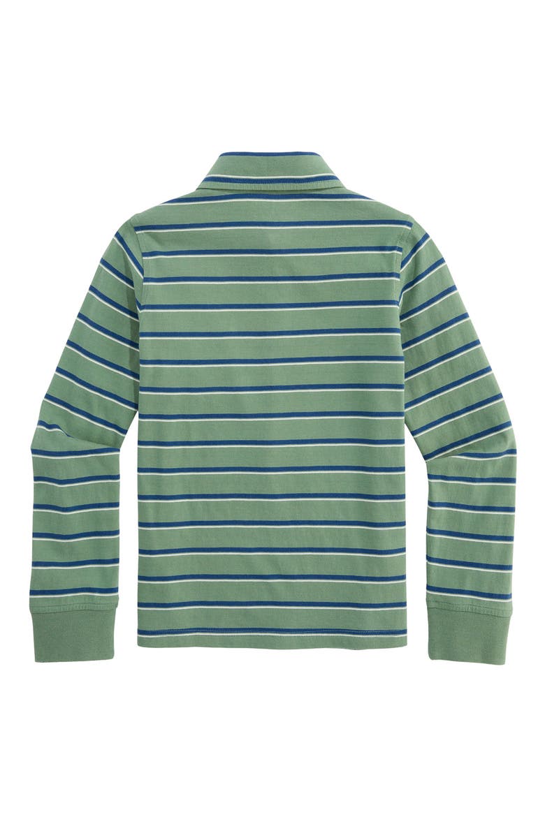 Kids' Surf Stripe Long Sleeve Polo, Alternate, color, M487 OLIVE