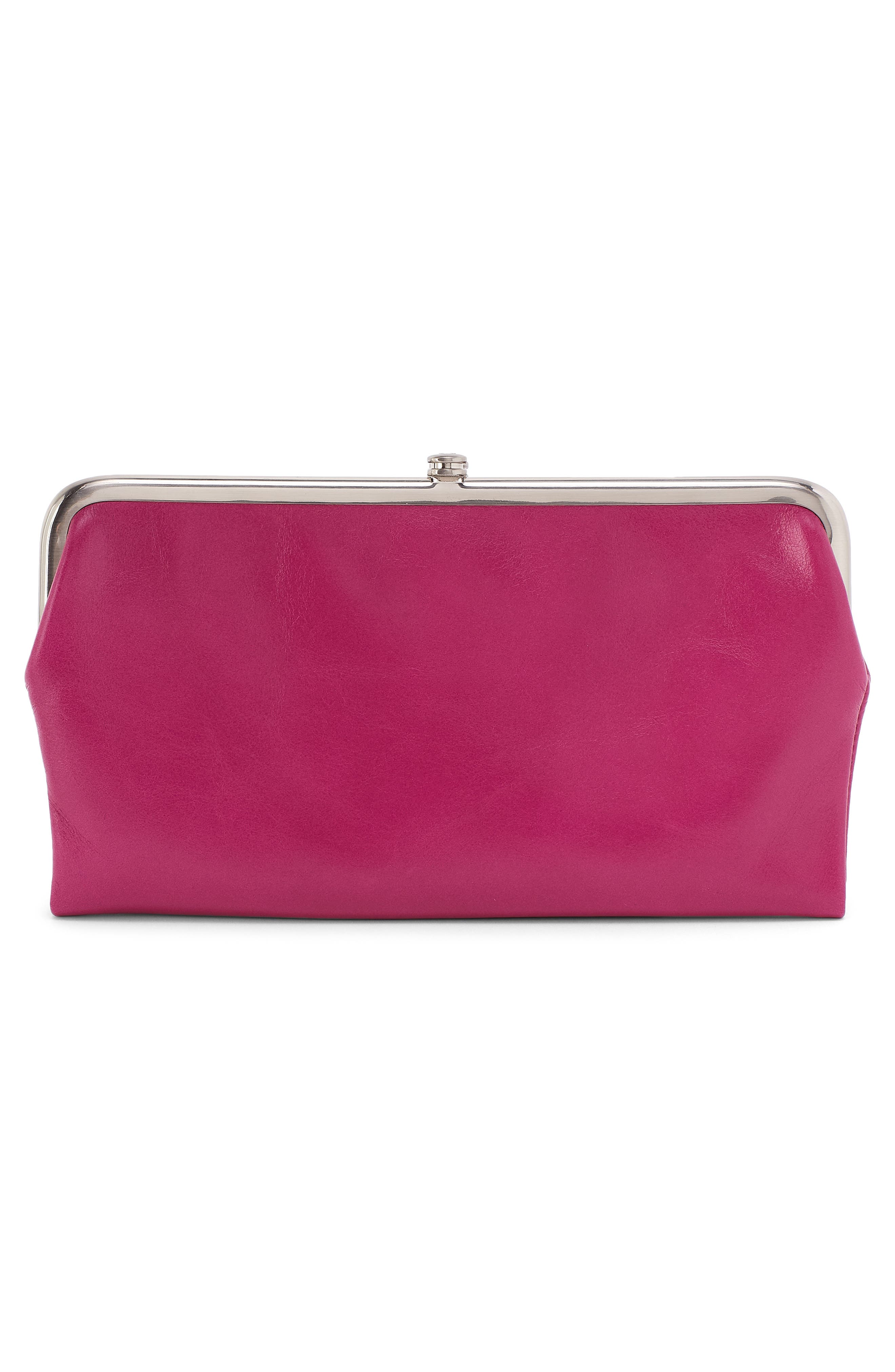 Lauren Leather Double Frame Clutch, Alternate, color, CACTUS FLOWER