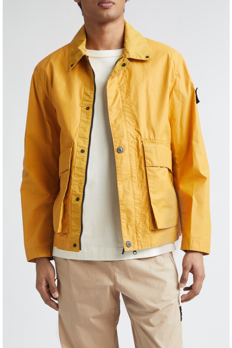 Coated Twill Jacket, Main, color, MUSTARD