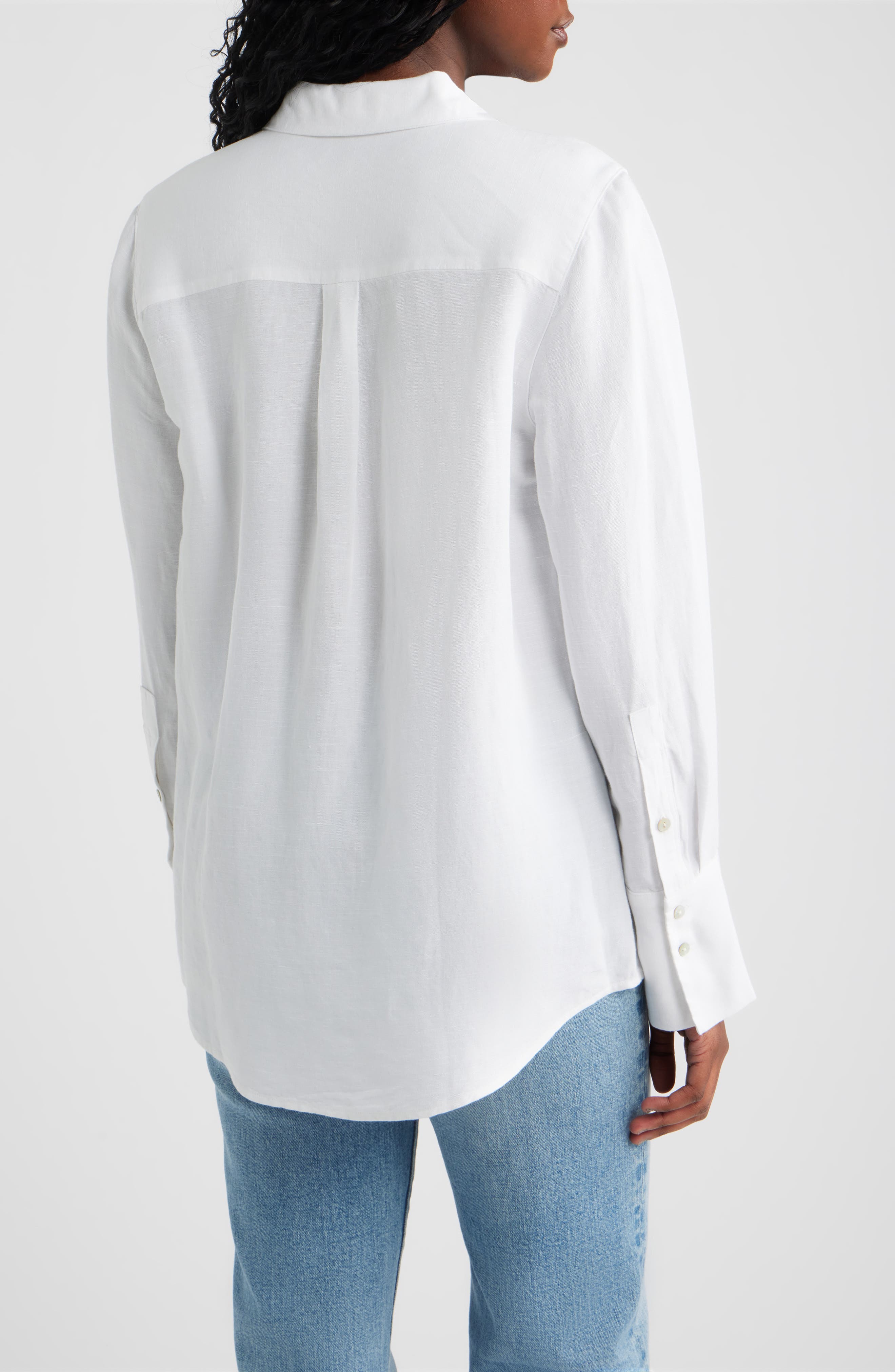 Knox Linen Blend Button-Up Shirt - image 2