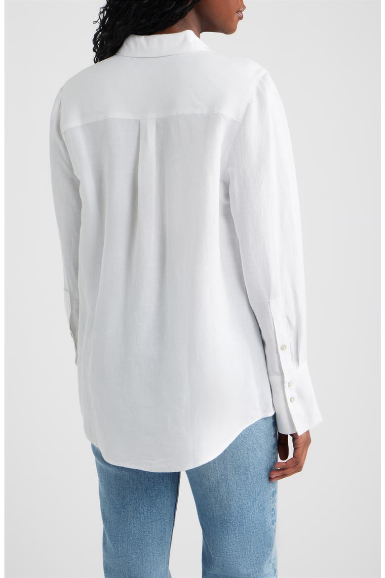 Knox Linen Blend Button-Up Shirt, Alternate, color, WHITE