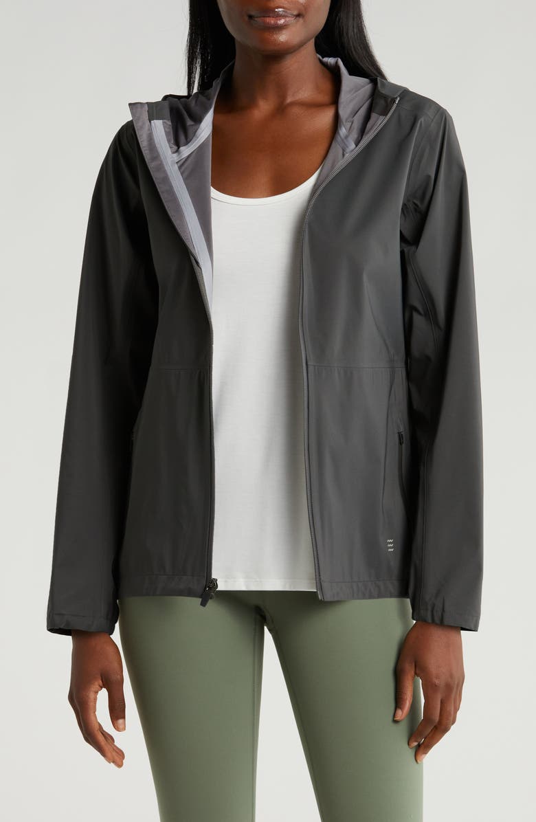 Free Fly Cloudshield Waterproof Hooded Rain Jacket, Main, color, Black Sand