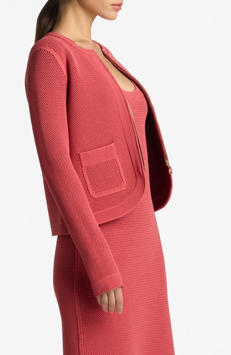 ST. JOHN Two-Tone Zip Double Face Sweater Jacket, Alternate, color, 