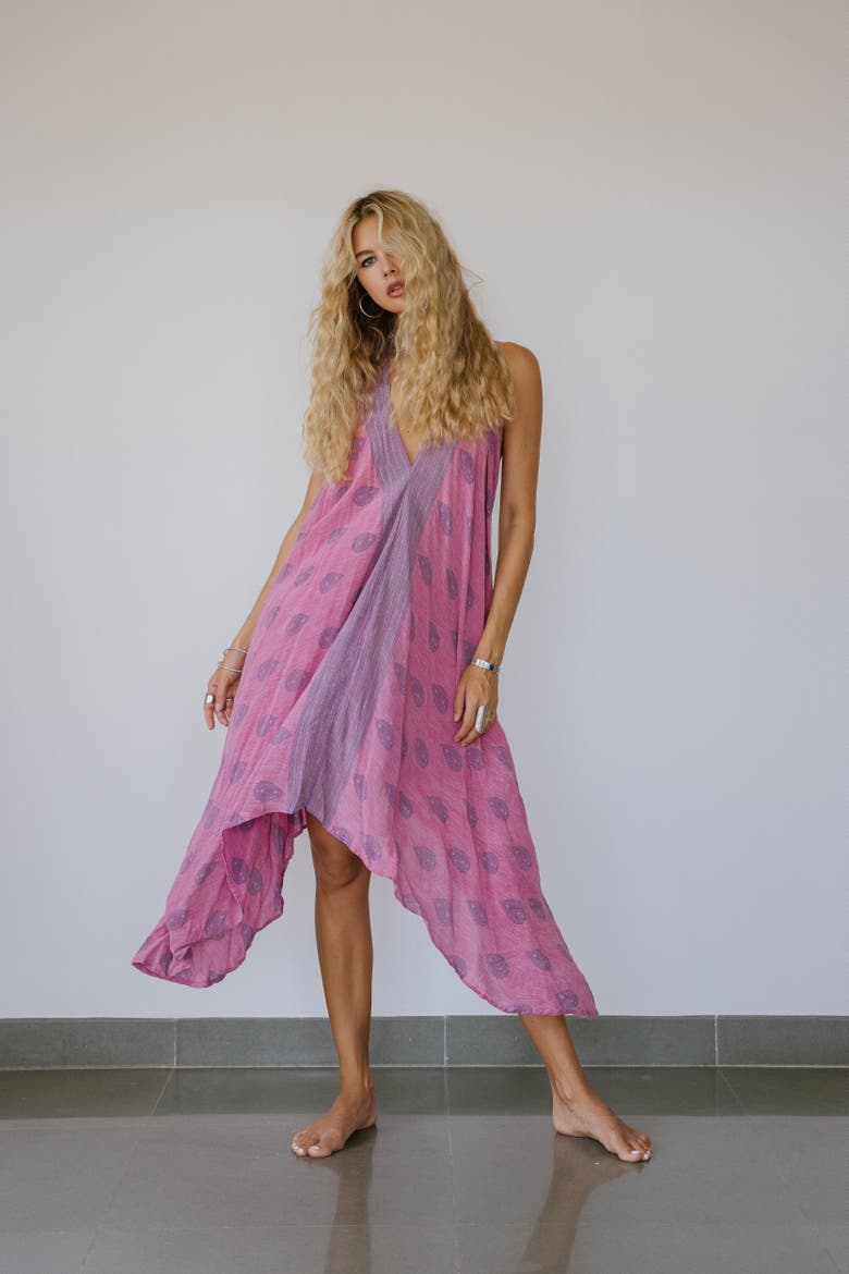 Classic Silk Dress Nobu, Alternate, color, Pink & Lavendar