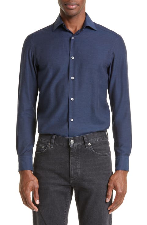 Cashco Cotton & Cashmere Button-Up Shirt