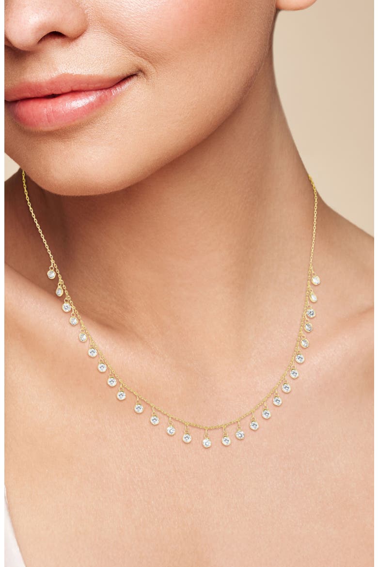 Cubic Zirconia Charm Frontal Necklace, Alternate, color, GOLD