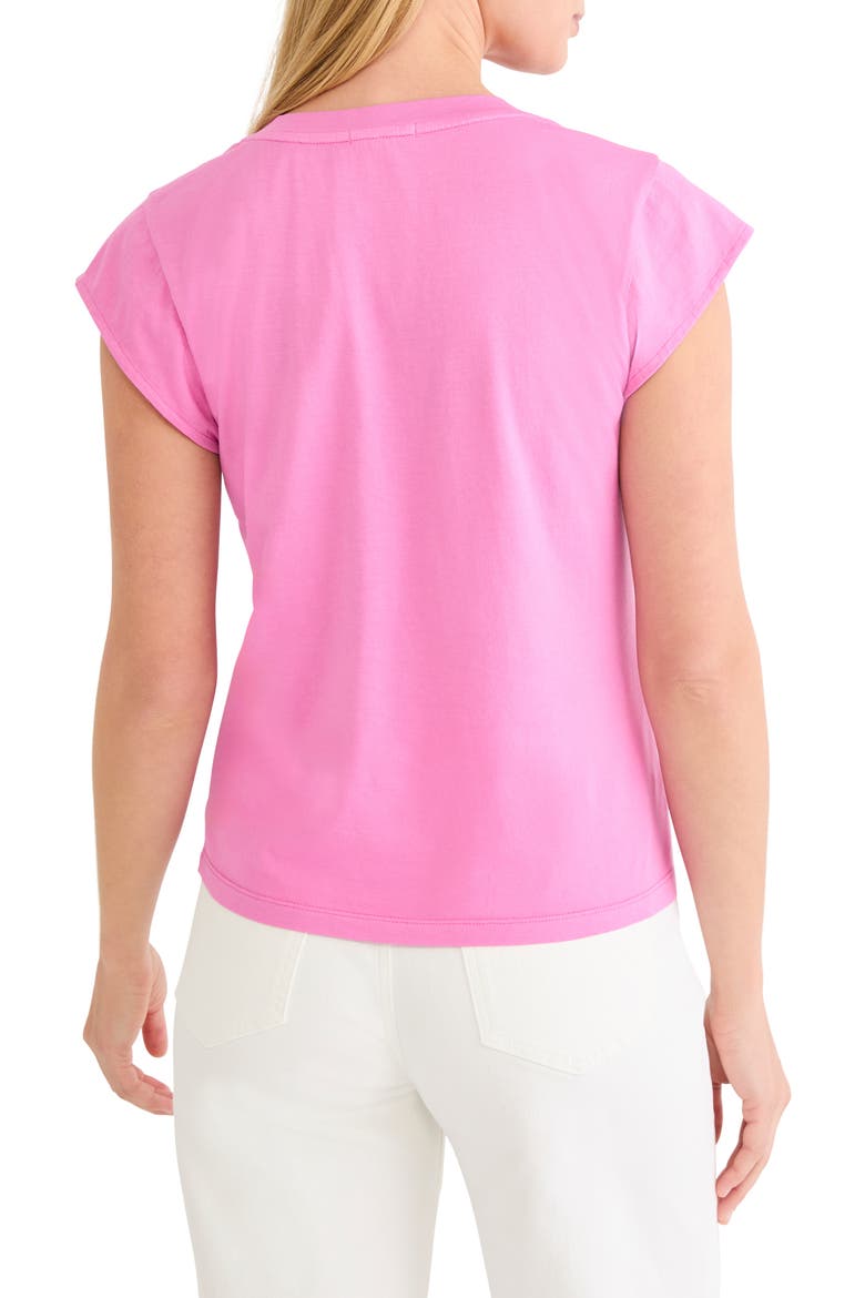 Cap Sleeve V-Neck Cotton Top, Alternate, color, CROCUS