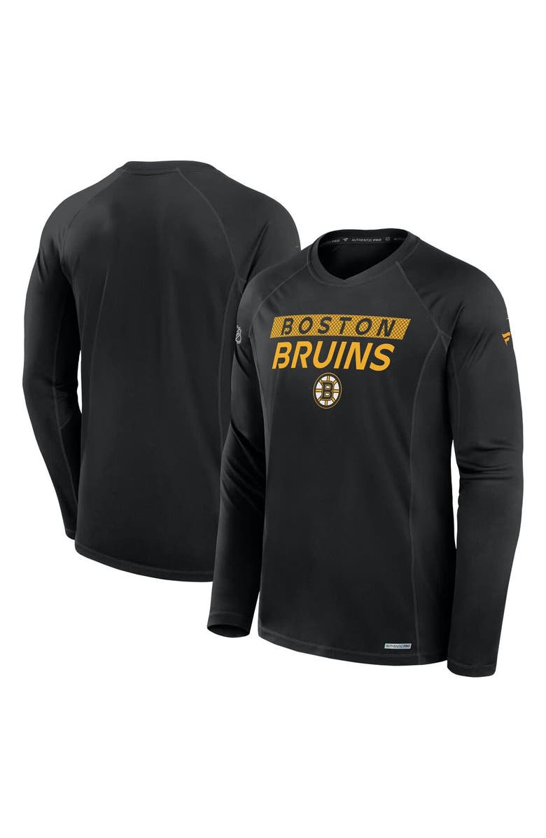 FANATICS Men's Fanatics Black Boston Bruins Authentic Pro Rink Tech Long Sleeve T-Shirt, Main, color, Black