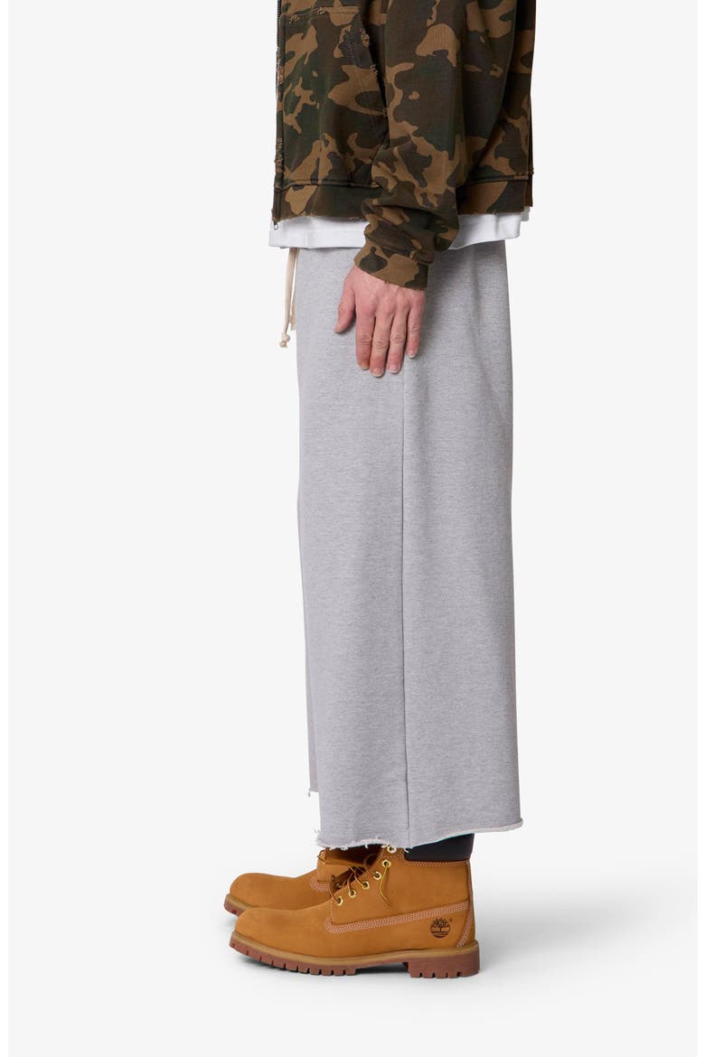 Baggy Terry Long Sweat Shorts, Alternate, color, HEATHER GREY