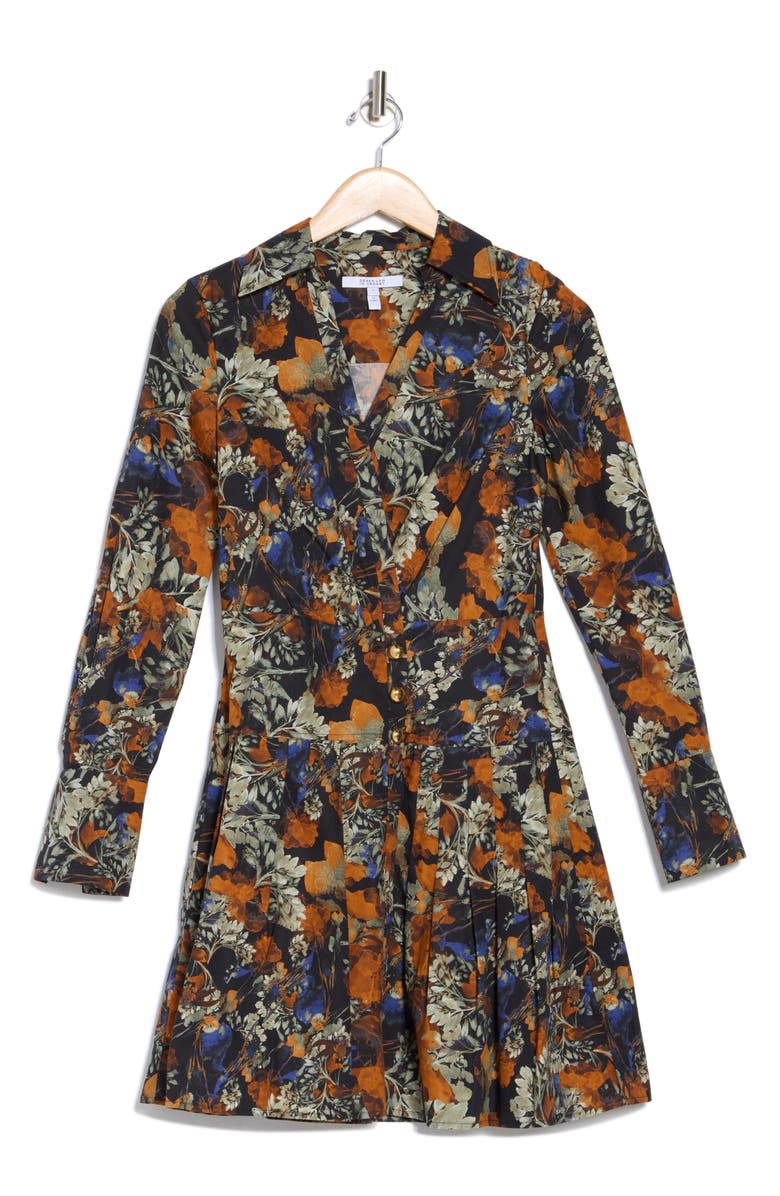 Derek Lam 10 Crosby Laney Long Sleeve Pleated Shirtdress, Alternate, color,