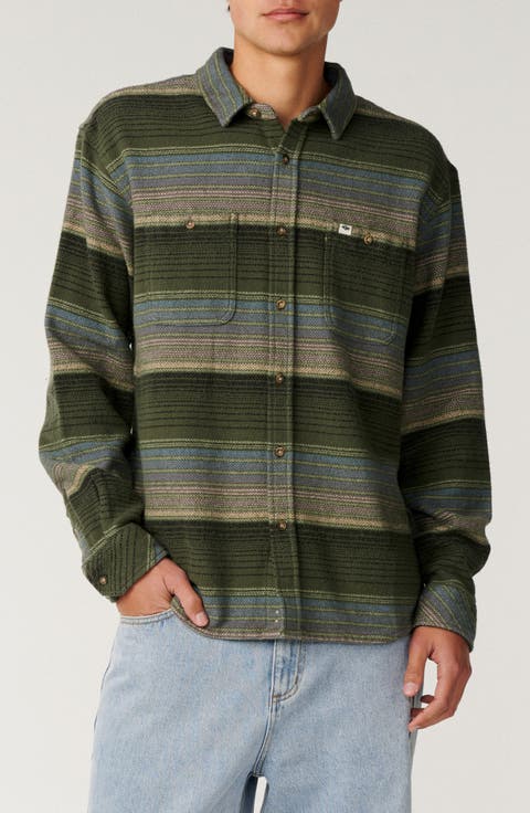 Classic Surf Baja Cotton Flannel Button-Up Shirt