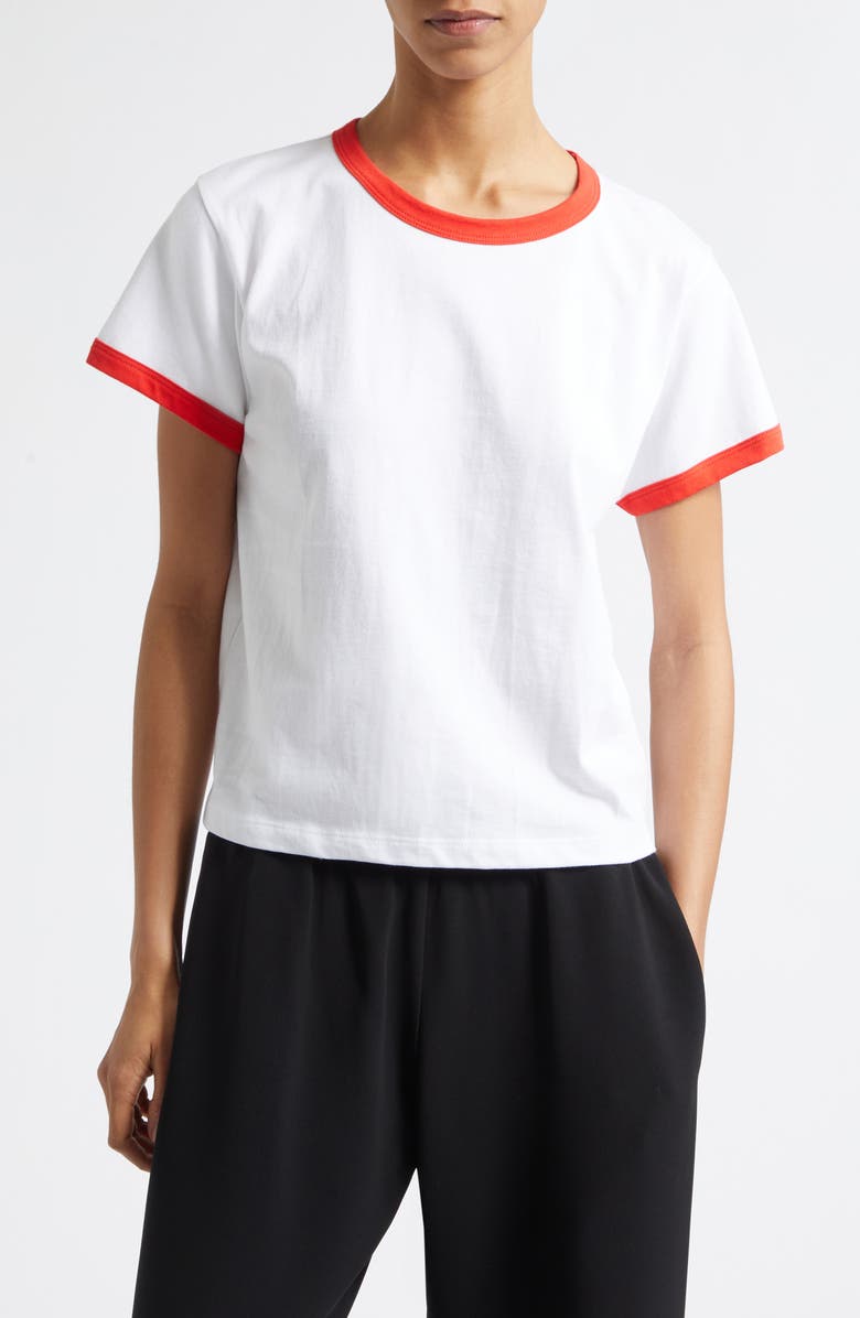 LESET Margo Ringer T-Shirt, Main, color, White/ Cerise
