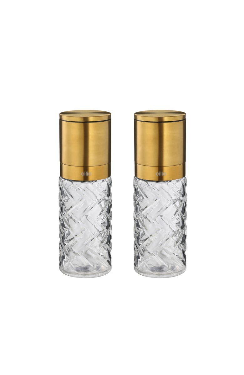 CILIO Cristallo Salt or Pepper Mill 2 Piece Set, Main, color, Gold