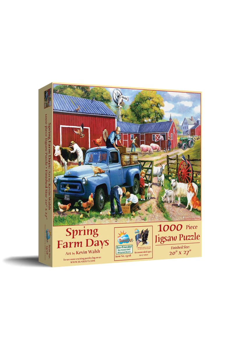 Spring Farm Days 1000 piece Jigsaw Puzzle for Adults, Main, color, Multicolor