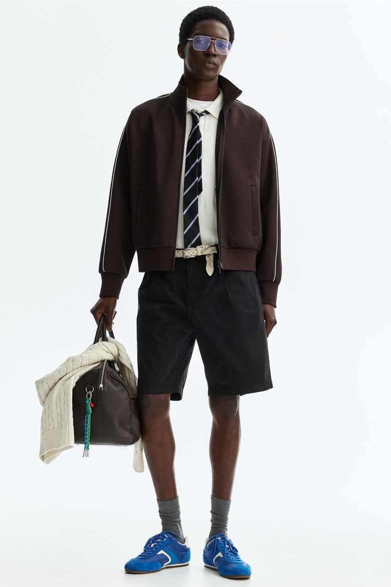 Relaxed Fit Cotton Chino Shorts, Alternate, color, Black