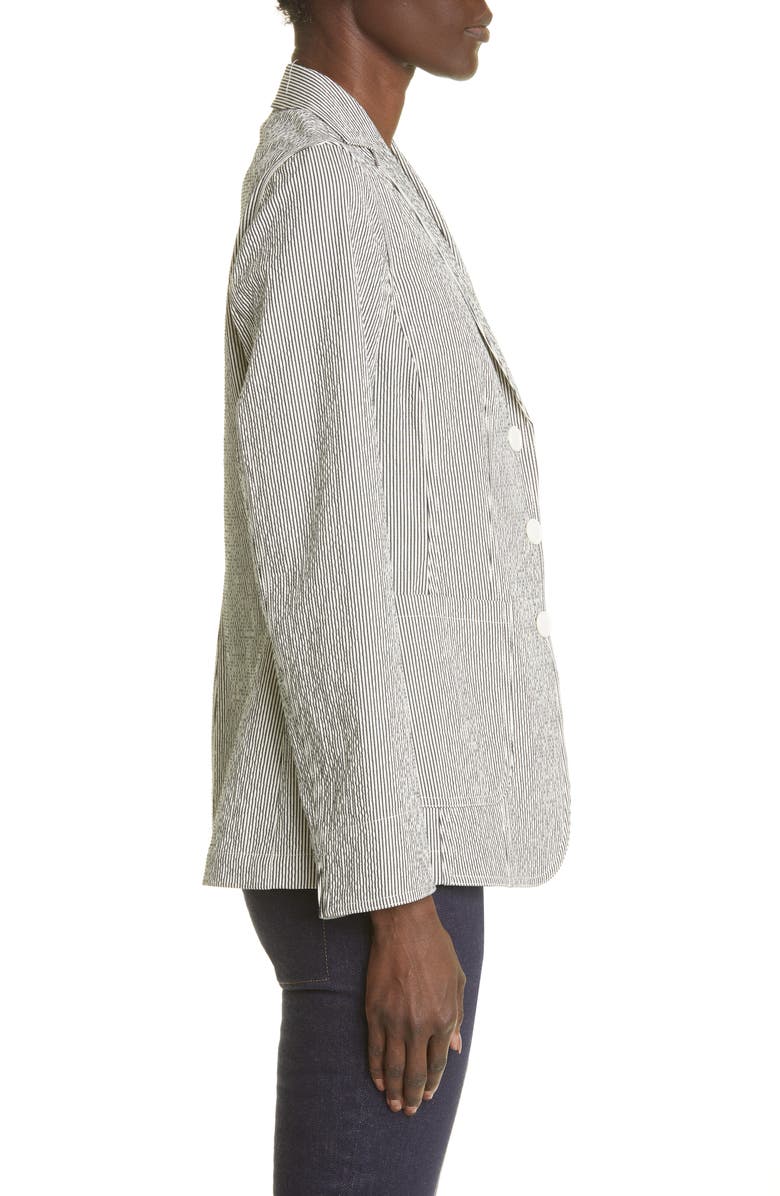 Akris punto Seersucker Cotton Blend Blazer, Alternate, color,