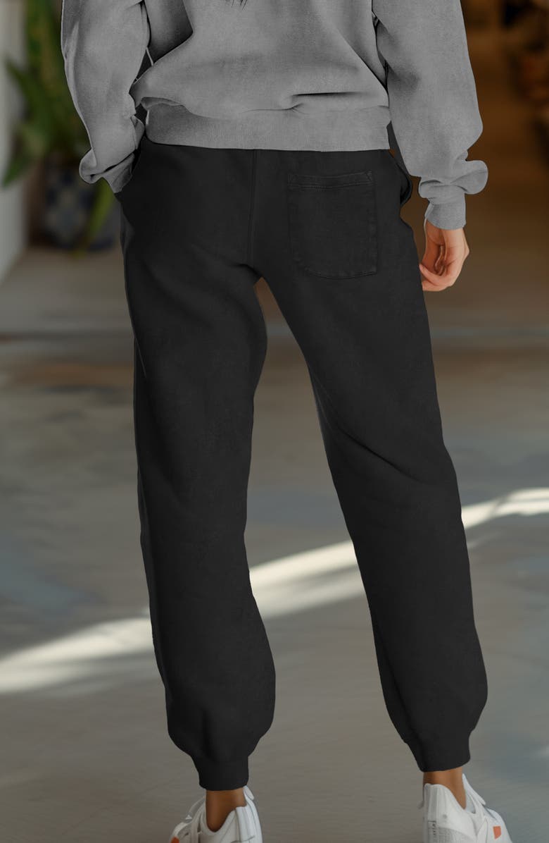 Dalix Womens Heartly Ghost Midweight Washed Jogger Pant, Alternate, color, Black