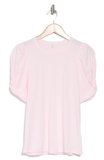 A.l.c . Kati Ruched Puff Sleeve T-shirt In Pale Pink