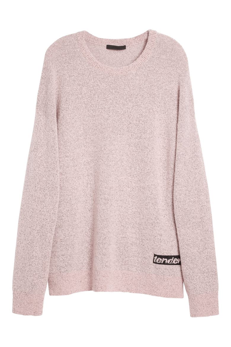 'Tender' Embroidered Wool Blend Sweater, Main, color, MELANGE PINK