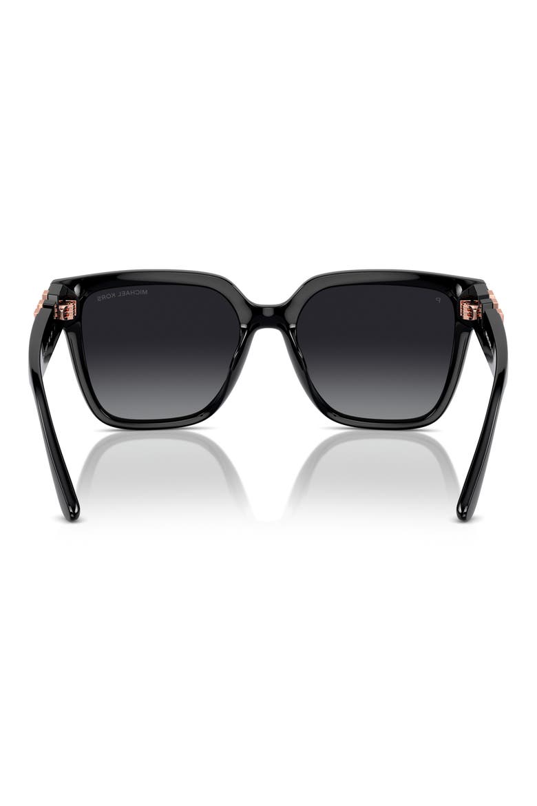 Karlie 54mm Polarized Square Sunglasses, Alternate, color, BLACK / GREY GRADIENT POLAR