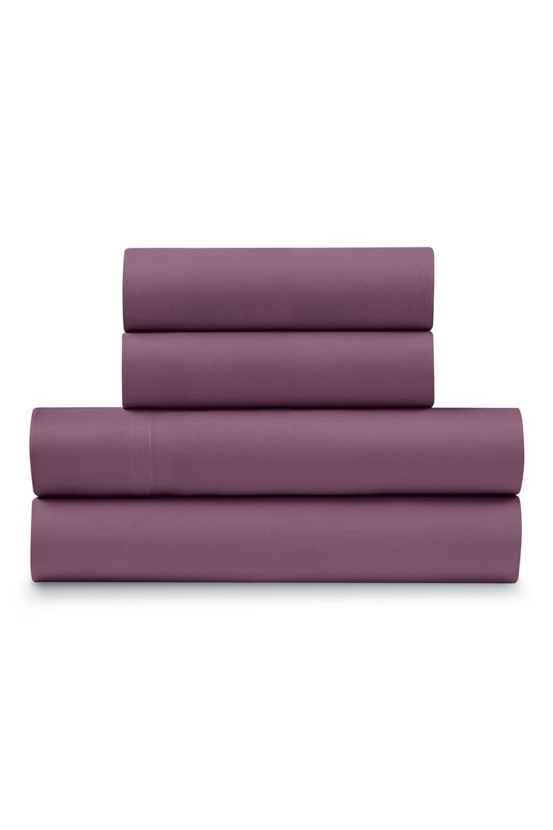 Ella Jayne Brushed Microfiber 4-Piece Sheet Set, Main, color, EGGPLANT
