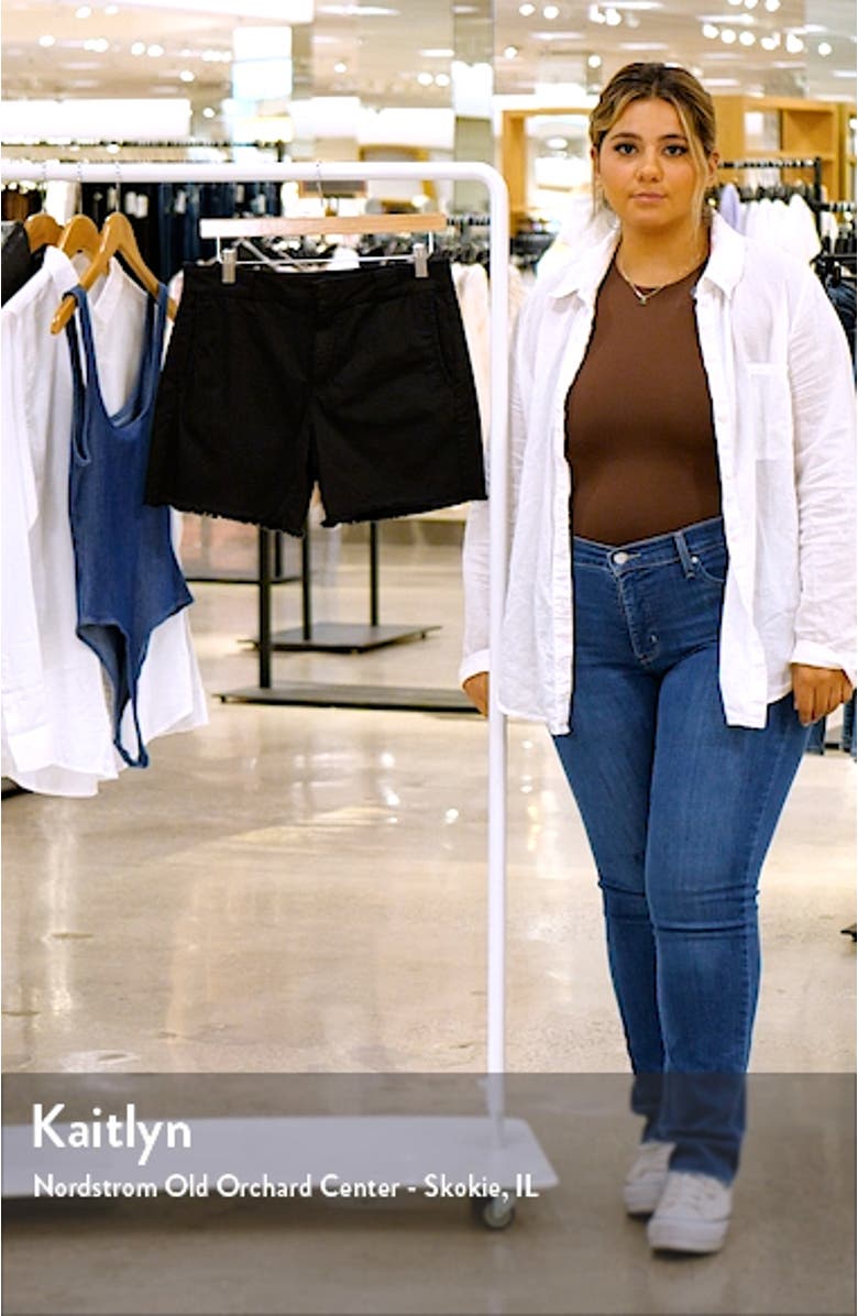 Daybreak Raw Hem Stretch Cotton Shorts, sales video thumbnail