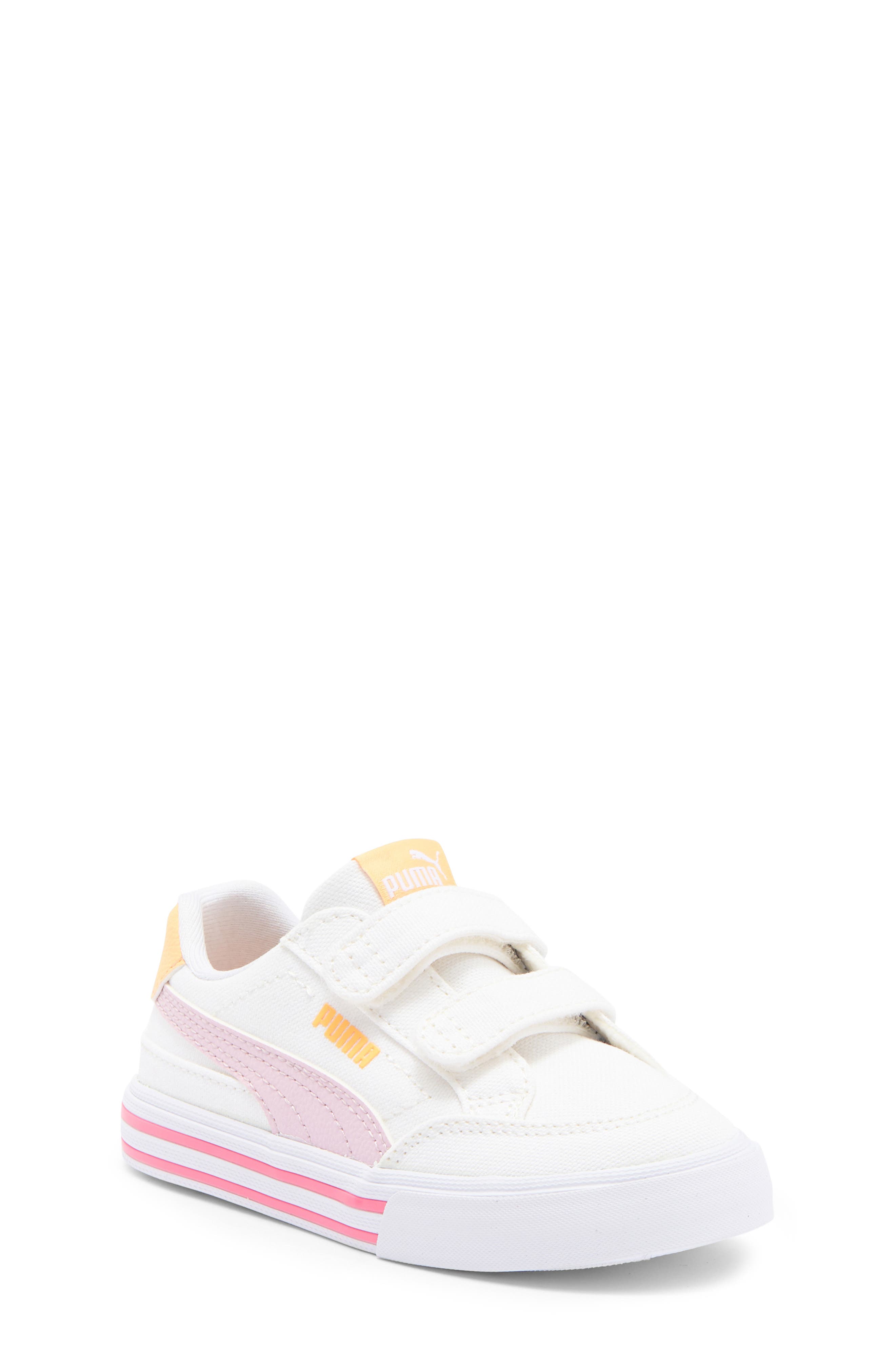 PUMA Kids' Court Classic Vulc Sneaker, Main, color, Puma White-Rose Mauve