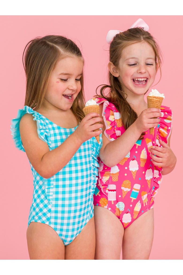 Girls UPF50+ Waterfall One Piece, Alternate, color, Sweet Scoops