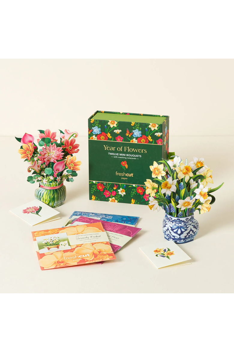 A Year of Flowers Pop-Up Greeting Cards by FreshCut Paper LLC, Alternate, color, Multi