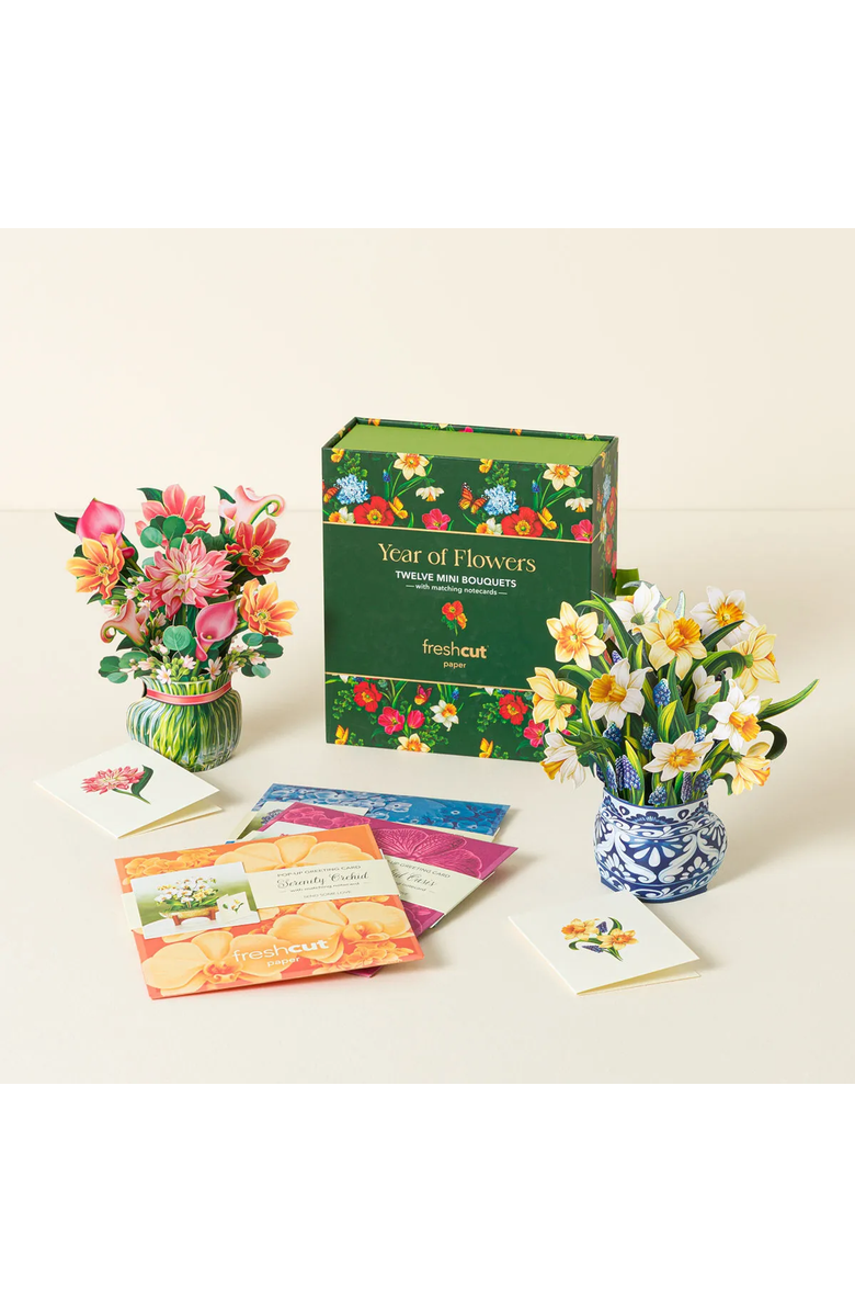 Uncommon Goods A Year of Flowers Pop-Up Greeting Cards by FreshCut Paper LLC, Alternate, color, 