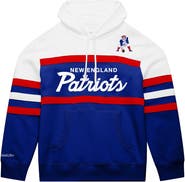 Mitchell & Ness Men's Mitchell & Ness White/Royal New England Patriots Big & Tall Head Coach Hoodie