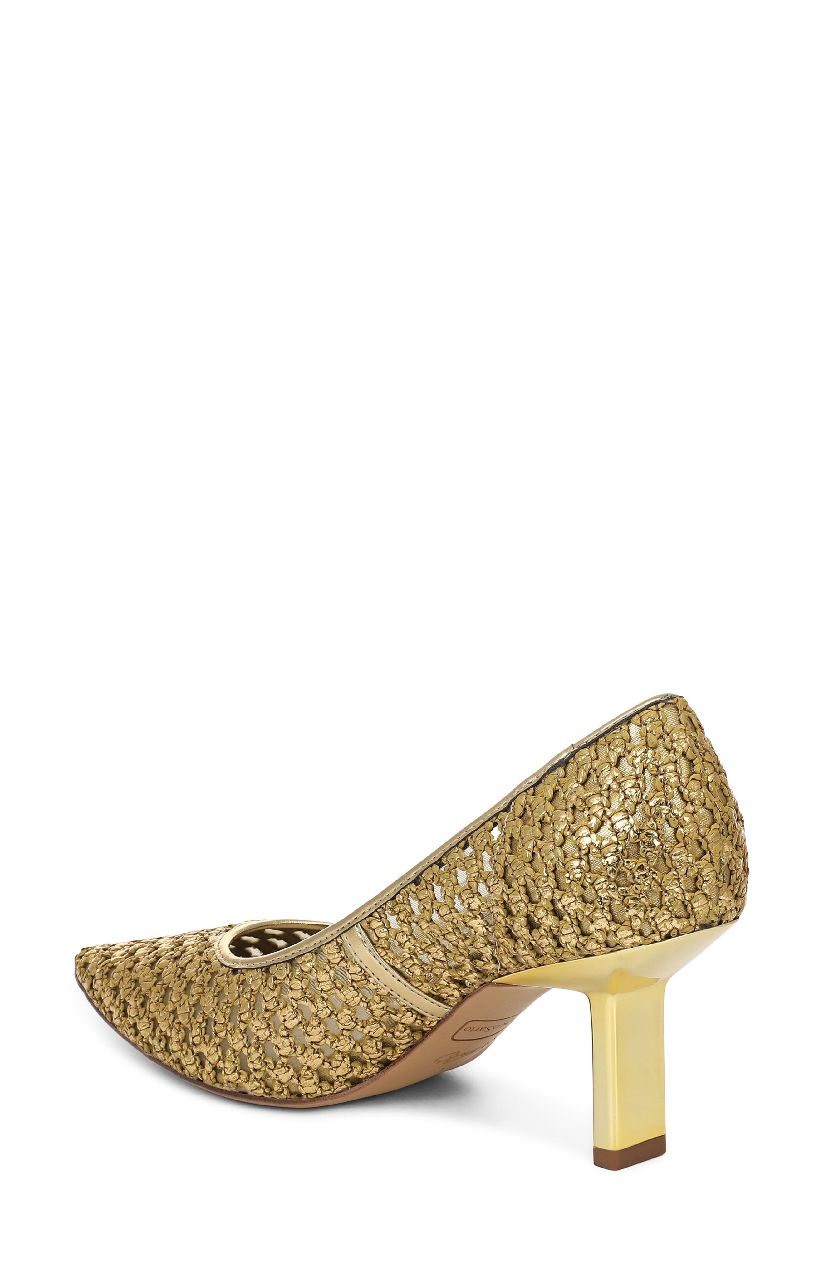 Franco Sarto Julissa Pointed Toe Pump, Alternate, color, Gold Woven