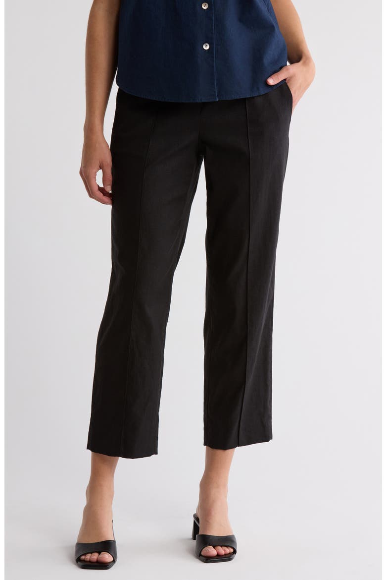 Mid Rise Tapered Pull-On Pants, Main, color, SOFT BLACK