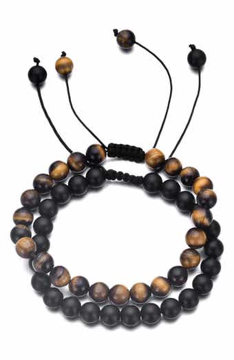 Adornia Men's Set of 2 Beaded Stretch Bracelets