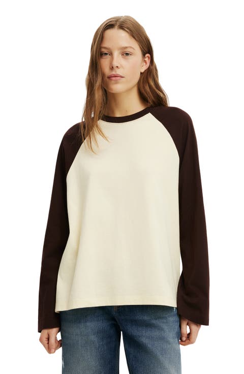 Women's Boxy Raglan Long Sleeve Tee