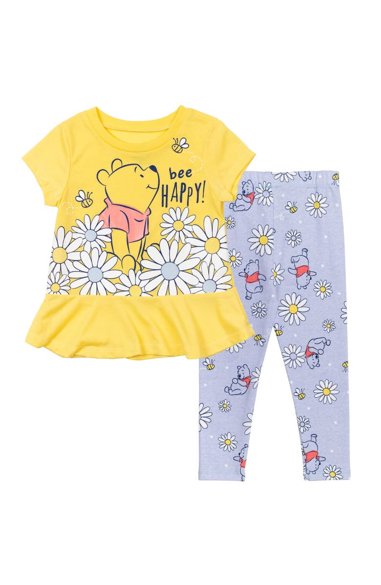 Disney Winnie the Pooh T-Shirt & Leggings Set, Main, color, Pooh Yellow/Blue