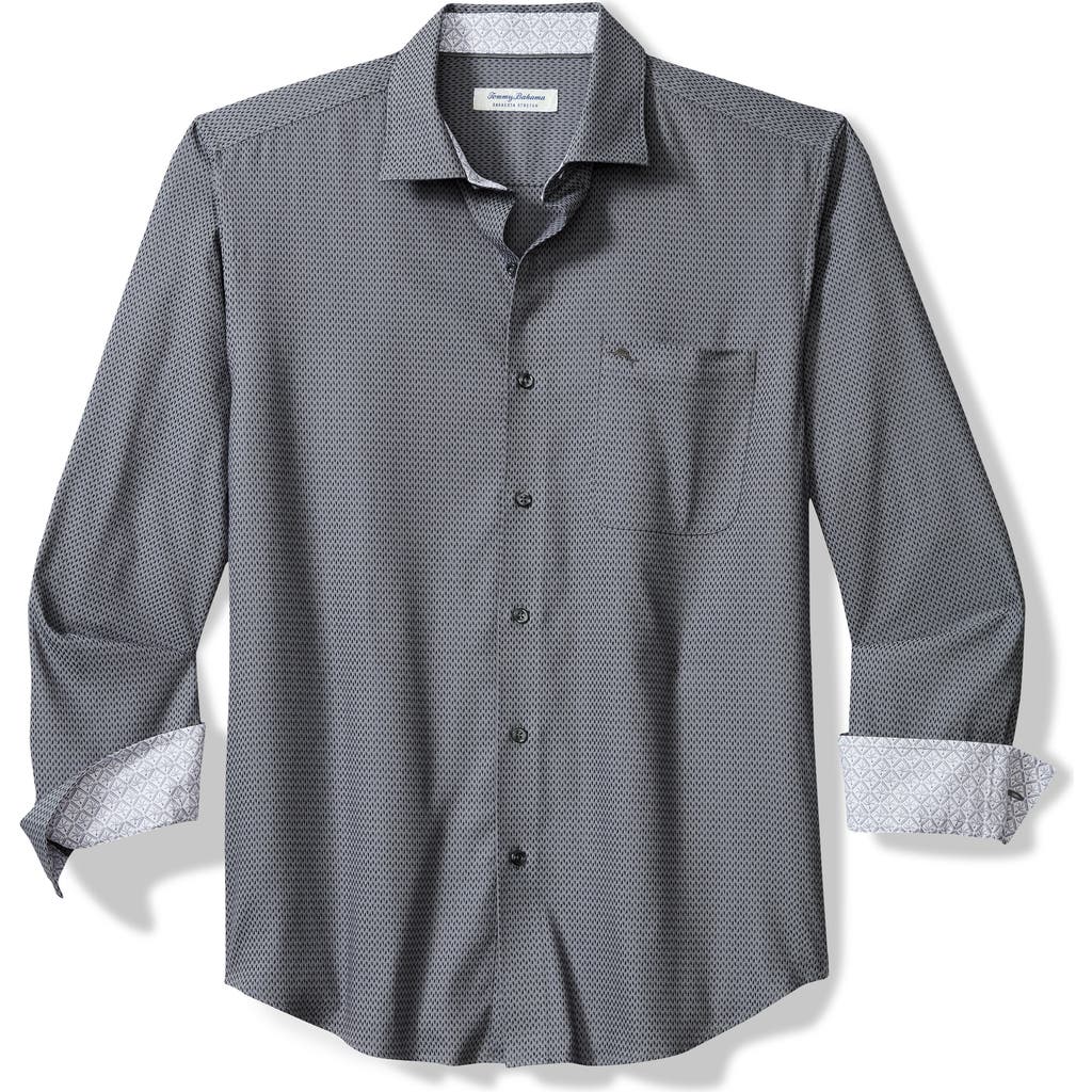 Tommy Bahama Sarasota Stretch Ventura Coast Solid White Islandzone® Button-up Shirt In Gray